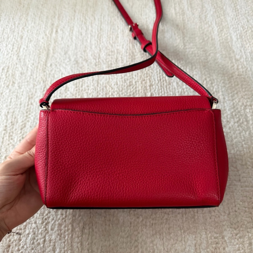 Kate Spade Red Leila Pebbled Leather Crossbody Bag - Picture 2 of 7